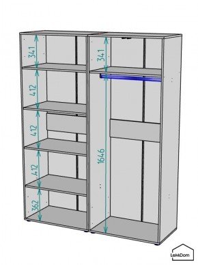 Шкаф Linnea MHR-4-1 2050х1600х510 (Белый-М 11.1.2) в Когалыме - kogalym.mebel24.online | фото 3