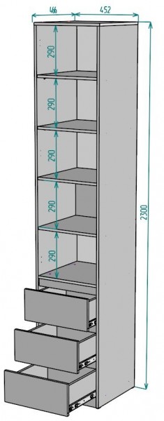 Шкаф Мальта H160 в Когалыме - kogalym.mebel24.online | фото 2