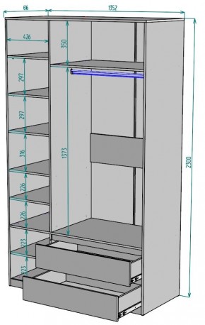 Шкаф Мальта H216 в Когалыме - kogalym.mebel24.online | фото 2