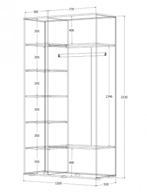 Шкаф Норден 1200 (Дуб Крафт белый) в Когалыме - kogalym.mebel24.online | фото 3