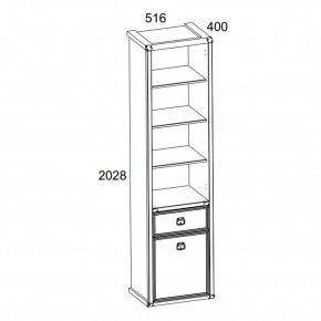 Шкаф открытый 1D1S, MAGELLAN, цвет Сосна винтаж в Когалыме - kogalym.mebel24.online | фото 2