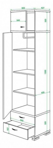 Шкаф платяной Домино КС-10 в Когалыме - kogalym.mebel24.online | фото 3