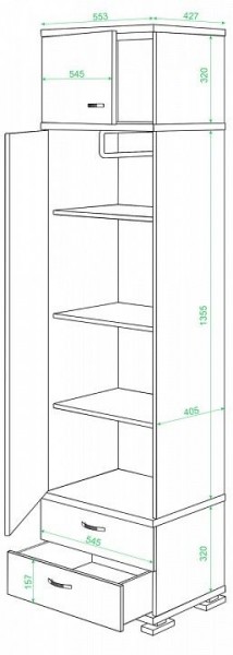 Шкаф платяной КС-10 в Когалыме - kogalym.mebel24.online | фото 2