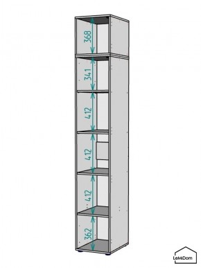 Шкаф с антресолью Linnea MHR-1A-2 2450х400х510 (Белый-М 11.1.2) в Когалыме - kogalym.mebel24.online | фото 3