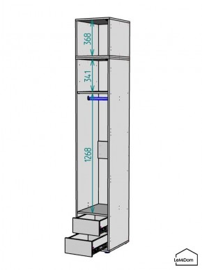 Шкаф с антресолью Linnea MHR-1A-3 2450х400х510 (Графит-М 11.1.25) в Когалыме - kogalym.mebel24.online | фото 3