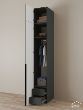 Шкаф с антресолью Linnea MHR-1A-3 2450х400х510 (Графит-М 11.1.25) в Когалыме - kogalym.mebel24.online | фото 5