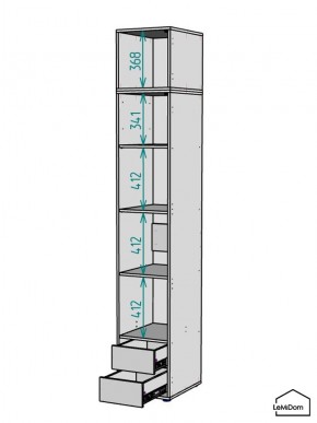 Шкаф с антресолью Linnea MHR-1A-4 2450х400х510 (Белый-М 11.1.2) в Когалыме - kogalym.mebel24.online | фото 3