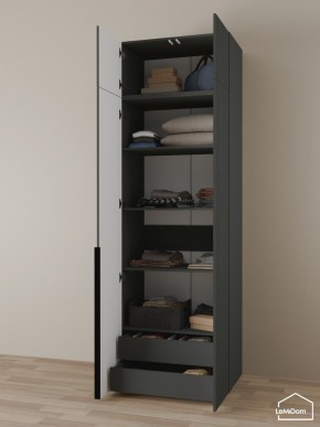 Шкаф с антресолью Linnea MHR-2A-3 2450х800х510 (Графит-М 11.1.25) в Когалыме - kogalym.mebel24.online | фото 6