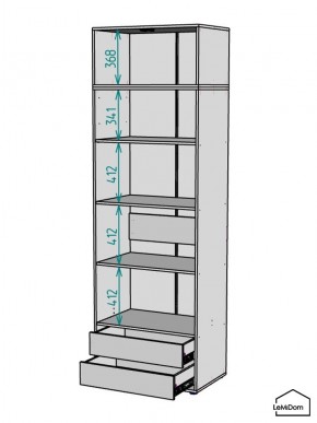Шкаф с антресолью Linnea MHR-2A-4 2450х800х510 (Графит-М 11.1.25) в Когалыме - kogalym.mebel24.online | фото 3
