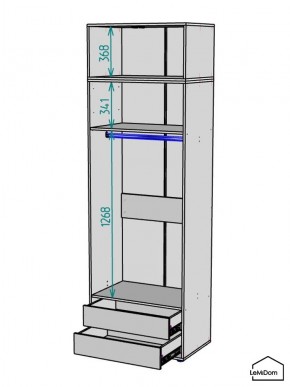 Шкаф с антресолью Linnea MHR-2POA-3 2450х800х510 (Белый-М 11.1.2) в Когалыме - kogalym.mebel24.online | фото 3