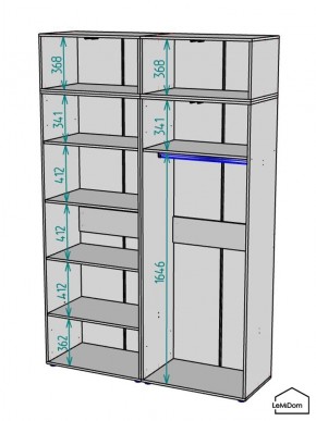 Шкаф с антресолью Linnea MHR-4A-1 2450х1600х510 (ДВ-М 11.1.25) в Когалыме - kogalym.mebel24.online | фото 3