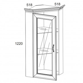 Шкаф с витриной 1VU, TIFFANY, цвет вудлайн кремовый в Когалыме - kogalym.mebel24.online | фото 2