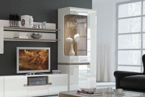 Шкаф с витриной 3D/TYP 01L, LINATE ,цвет белый/сонома трюфель в Когалыме - kogalym.mebel24.online | фото 6