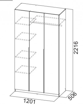 Шкаф ШК-5 (1200) Графит серый в Когалыме - kogalym.mebel24.online | фото