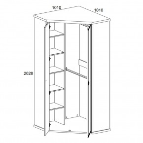 Шкаф угловой 2D, MAGELLAN, цвет Сосна винтаж в Когалыме - kogalym.mebel24.online | фото 2