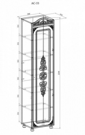 Шкаф-витрина Ассоль АС-53К в Когалыме - kogalym.mebel24.online | фото 2