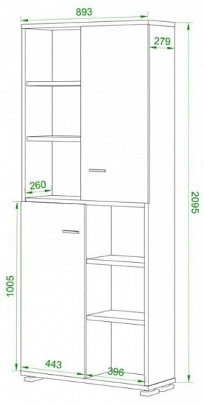 Шкаф-витрина Домино ПУ-30-2-ФС в Когалыме - kogalym.mebel24.online | фото 2