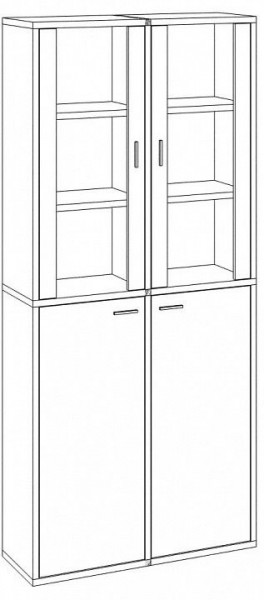 Шкаф-витрина Домино СУ(ш2в2)+2ФС+2ФГ в Когалыме - kogalym.mebel24.online | фото 2