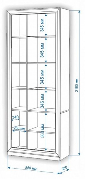 Шкаф-витрина Нобиле ШВтВ-ФСД-БЯН в Когалыме - kogalym.mebel24.online | фото 3