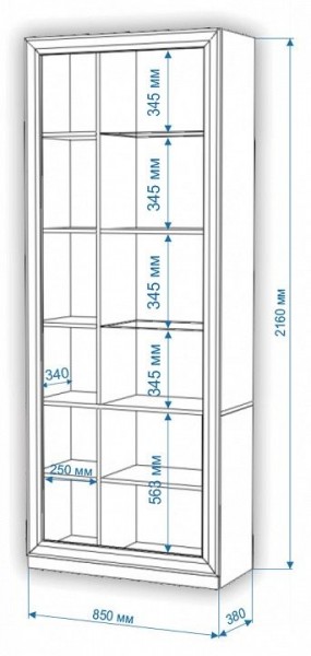 Шкаф-витрина Нобиле ШВтВ-ФСД-ФГК в Когалыме - kogalym.mebel24.online | фото 3