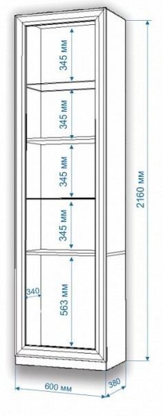 Шкаф-витрина Нобиле ВтВ-ФСД-БЯН в Когалыме - kogalym.mebel24.online | фото 3