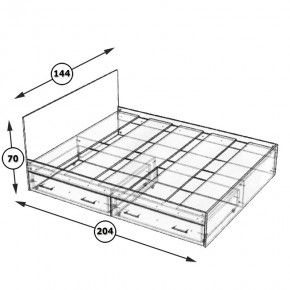 Стандарт Кровать с ящиками 1400, цвет дуб сонома, ШхГхВ 143,5х203,5х70 см., сп.м. 1400х2000 мм., без матраса, основание есть в Когалыме - kogalym.mebel24.online | фото 6