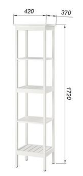 Стеллаж 420 Кантри, массив сосны, цвет белый в Когалыме - kogalym.mebel24.online | фото 3