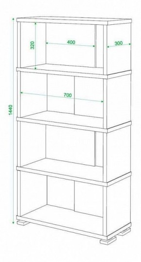 Стеллаж книжный Домино СБ-10_4 в Когалыме - kogalym.mebel24.online | фото 3