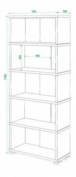 Стеллаж книжный Домино СБ-10_5 в Когалыме - kogalym.mebel24.online | фото 3