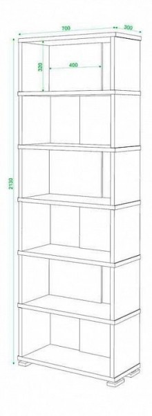 Стеллаж книжный Домино СБ-10_6 в Когалыме - kogalym.mebel24.online | фото 2