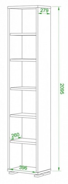 Стеллаж-колонка Домино ПУ-20-1 в Когалыме - kogalym.mebel24.online | фото 2