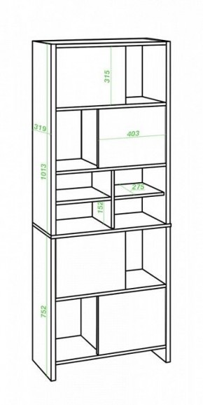Стеллаж комбинированный Домино Lite СТЛ-ЗВХ в Когалыме - kogalym.mebel24.online | фото 2
