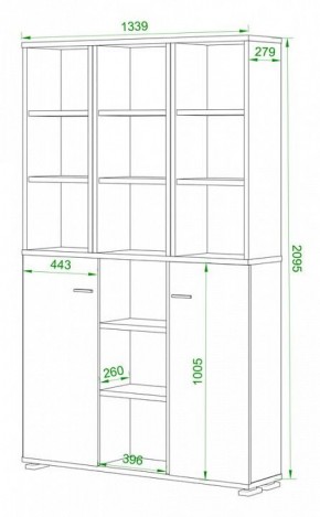 Стеллаж комбинированный Домино нельсон ПУ-40-6 в Когалыме - kogalym.mebel24.online | фото 2