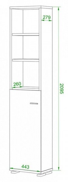 Стеллаж комбинированный Домино ПУ-20-2 в Когалыме - kogalym.mebel24.online | фото 2