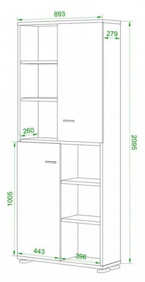 Стеллаж комбинированный Домино ПУ-30-2 в Когалыме - kogalym.mebel24.online | фото 2