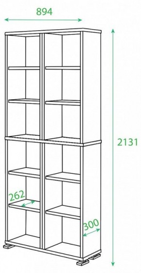 Стеллаж комбинированный Домино ПУ-30-4 в Когалыме - kogalym.mebel24.online | фото 2