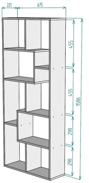 Стеллаж S8 1586х675х221 в Когалыме - kogalym.mebel24.online | фото 2