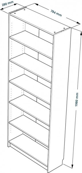 Стеллаж Варма 80, высокий с шестью полками, цвет белый в Когалыме - kogalym.mebel24.online | фото 3