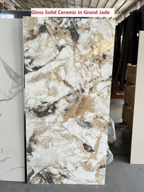 Стол ACERRA NEW 160 GLOSS GRAND JADE SOLID CERAMIC/ каркас цвета шампань, ®DISAUR в Когалыме - kogalym.mebel24.online | фото 6