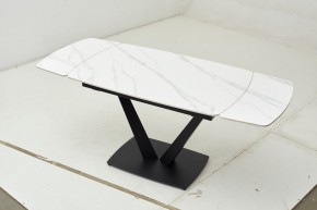 Стол ALATRI 120 MATT WHITE MARBLE SOLID CERAMIC / BLACK, ®DISAUR в Когалыме - kogalym.mebel24.online | фото 1