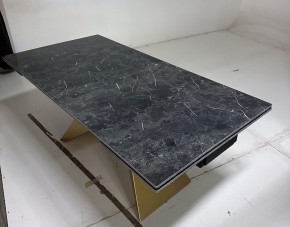 Стол ALES 180 BLACK GRAVE SOLID CERAMIC, керамика / бронзовый, ®DISAUR в Когалыме - kogalym.mebel24.online | фото 5