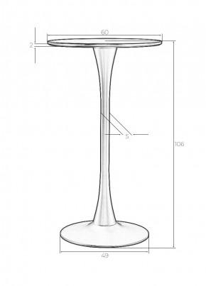 Стол барный MIA BAR, черная столешница, черное основание в Когалыме - kogalym.mebel24.online | фото 6