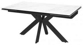 Стол BELLUNO 160 MARBLES KL-99 Белый мрамор матовый, итальянская керамика/ черный каркас, ®DISAUR в Когалыме - kogalym.mebel24.online | фото 1