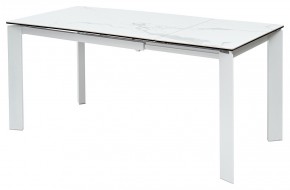 Стол CORNER 120 MATTE STATUARIO Белый мрамор матовый керамика, стекло/ белый каркас, ®DISAUR в Когалыме - kogalym.mebel24.online | фото 1