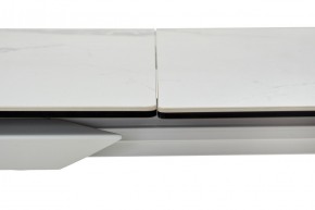 Стол CREMONA 140 HIGH GLOSS STATUARIO Белый мрамор глянцевый, керамика/ белый каркас, ®DISAUR в Когалыме - kogalym.mebel24.online | фото 3