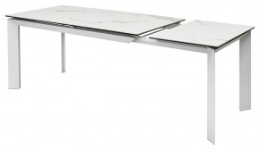 Стол CREMONA 140 HIGH GLOSS STATUARIO Белый мрамор глянцевый, керамика/ белый каркас, ®DISAUR в Когалыме - kogalym.mebel24.online | фото 8