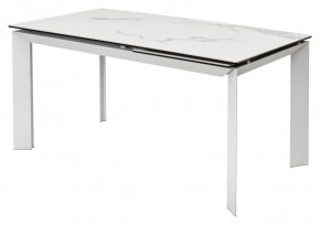 Стол CREMONA 140 HIGH GLOSS STATUARIO Белый мрамор глянцевый, керамика/ белый каркас, ®DISAUR в Когалыме - kogalym.mebel24.online | фото 9