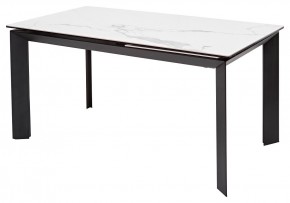 Стол CREMONA 140 MATTE STATUARIO Белый мрамор матовый, керамика/ черный каркас, ®DISAUR в Когалыме - kogalym.mebel24.online | фото 1