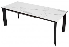 Стол CREMONA 140 MATTE STATUARIO Белый мрамор матовый, керамика/ черный каркас, ®DISAUR в Когалыме - kogalym.mebel24.online | фото 2