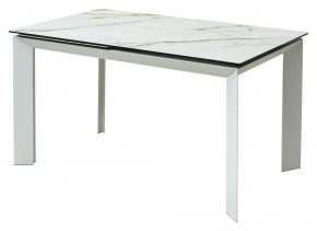 Стол CREMONA 160 KL-188 Контрастный мрамор / белый каркас, ®DISAUR в Когалыме - kogalym.mebel24.online | фото 1